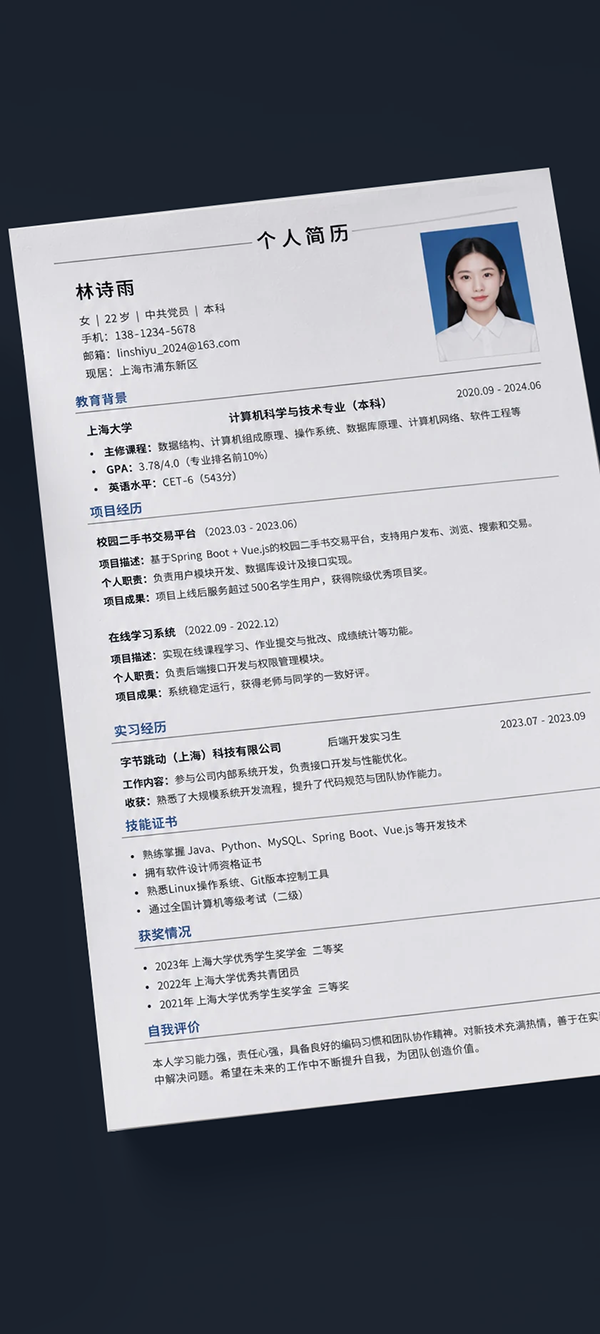传统简历图