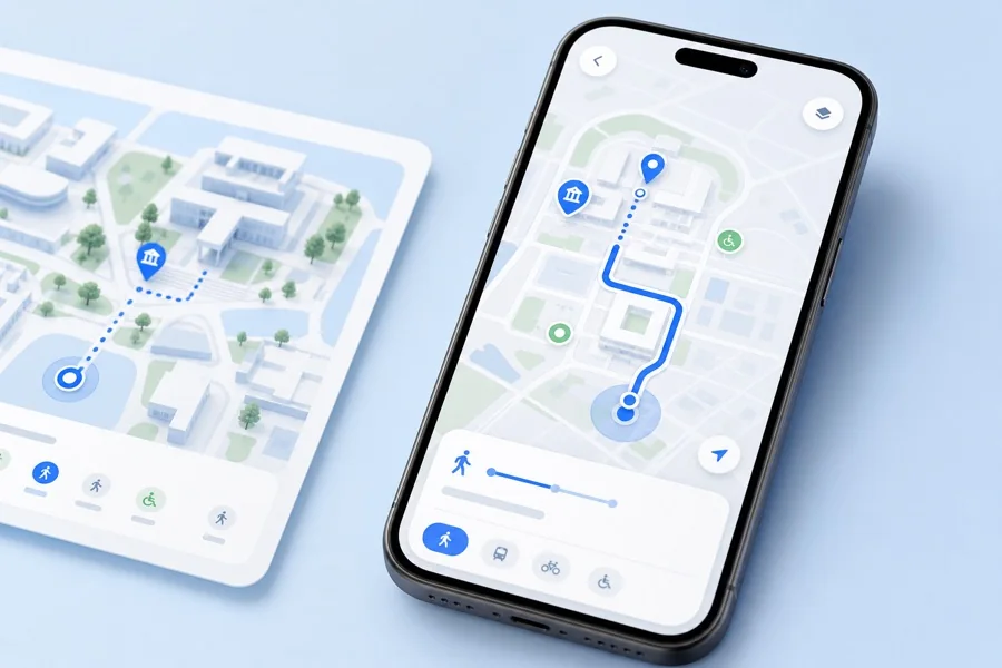 Campus navigation app high fidelity mockup
