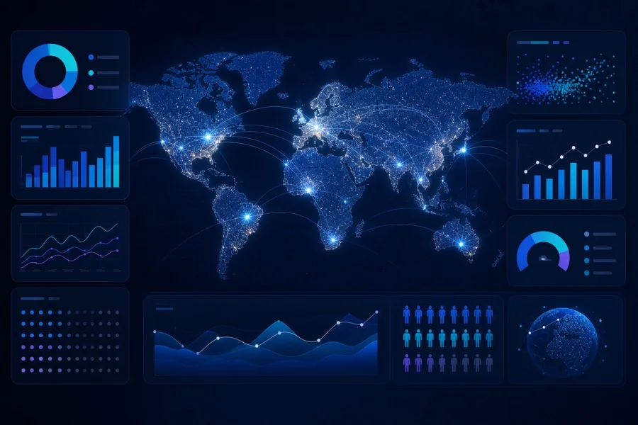 Global education dashboard visualization